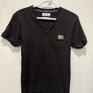Zara Men's Black V-Neck Tee